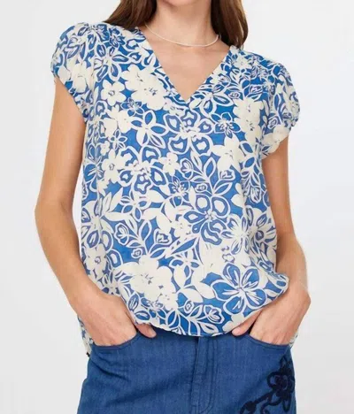 Current Air Elizabeth Top In Blue Multi