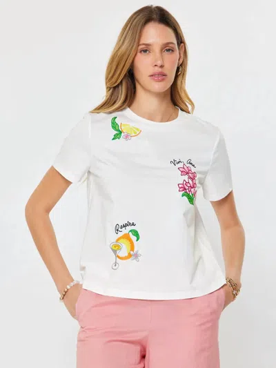 Current Air Embroidered Graphic Summer Tee In White