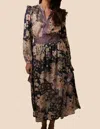Current Air Emmaline Peacock Floral Midi Dress In Multi In Multi