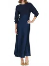 Current Air Faye Midi Dress In Navy In Blue
