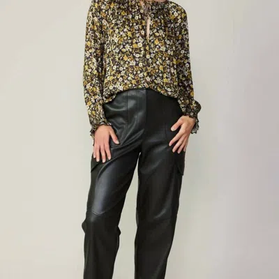Current Air Floral Blouse In Black Floral