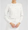 CURRENT AIR FLORAL LACE CARDIGAN IN OFF WHITE