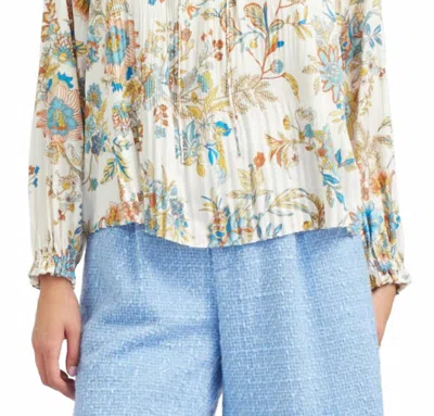 Current Air Floral Tie Neck Blouse In Multi