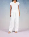 Current Air Flutter Sleeve Top In White In White