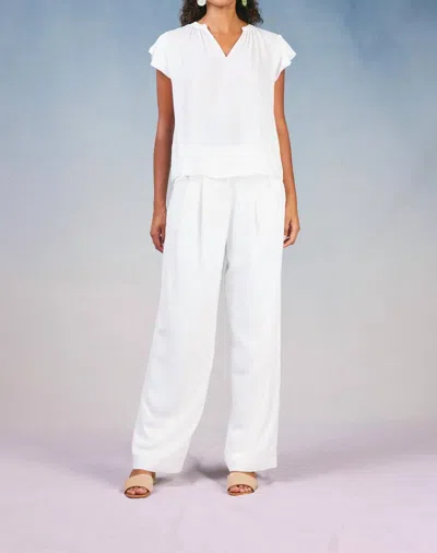 Current Air Flutter Sleeve Top In White