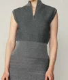 Current Air Half Zip Sweater Vest In Grey
