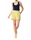 Current Air High Waisted Short In Lime Green In Yellow