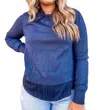 Current Air Illusion Crisp Collared Sweatshirt In Navy In Blue