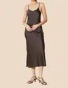 Current Air Jamie Silk Bias Dress In Brown In Brown