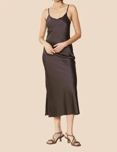Current Air Jamie Silk Bias Dress In Brown