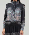 Current Air Josephine Quilted Vest In Black In Black