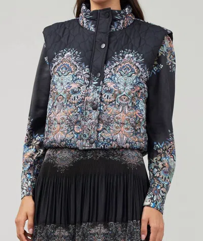 Current Air Josephine Quilted Vest In Black