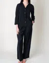 Current Air Jules High Waist Wide Leg Trousers In Black In Black