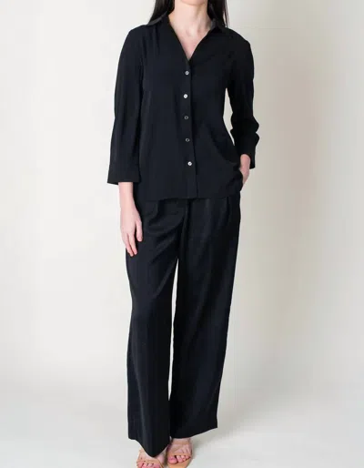 Current Air Jules High Waist Wide Leg Trousers In Black