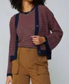 Current Air Laila Cardigan In Pink/navy