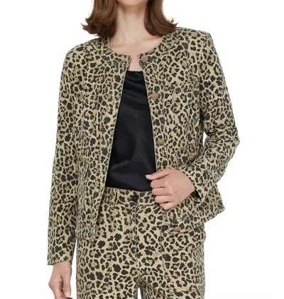 Current Air Leopard Cotton Jacket In Brown/black