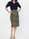 Current Air Leopard Cotton Midi Skirt In Brown / Tan In Animal Print