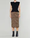 Current Air Leopard Print Midi Skirt In Brown In Brown