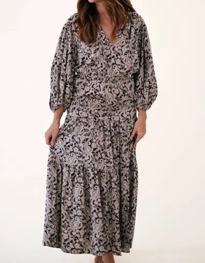 Current Air Lily Deep Paisley Maxi Dress In Purple