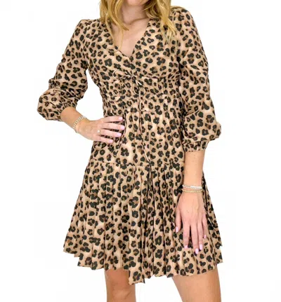 Current Air Lola Print Mini Dress In Leopard In Multi