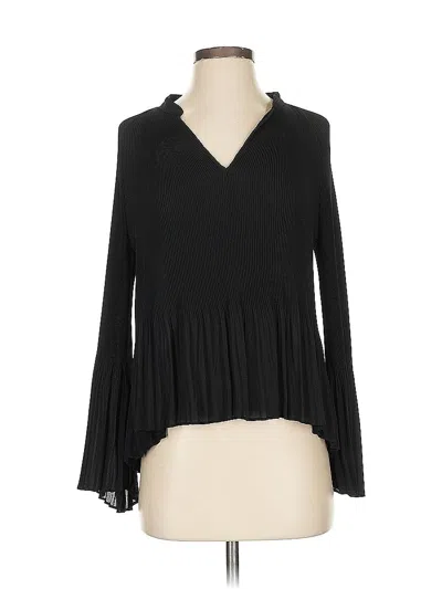Pre-owned Current Air Long Sleeve Blouse In Black