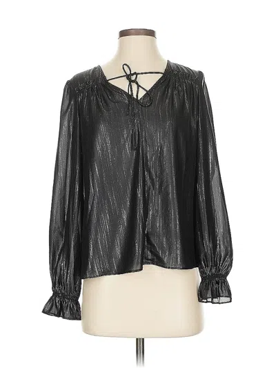 Pre-owned Current Air Long Sleeve Blouse In Black