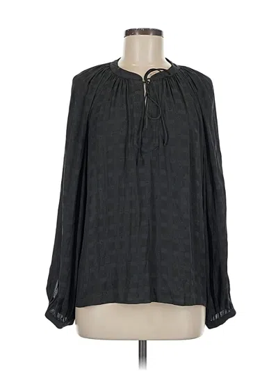 Pre-owned Current Air Long Sleeve Blouse In Black