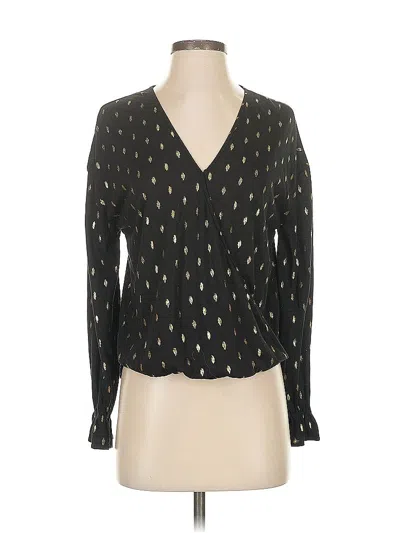 Pre-owned Current Air Long Sleeve Blouse In Black