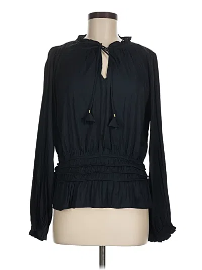 Pre-owned Current Air Long Sleeve Blouse In Black