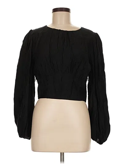 Pre-owned Current Air Long Sleeve Blouse In Black