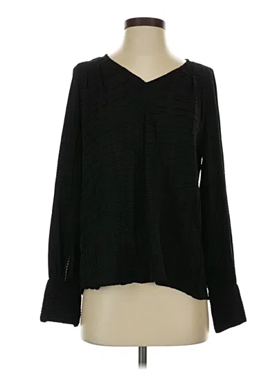 Pre-owned Current Air Long Sleeve Blouse In Black
