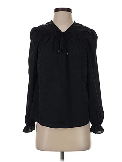 Pre-owned Current Air Long Sleeve Blouse In Black