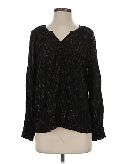 Pre-owned Current Air Long Sleeve Blouse In Black