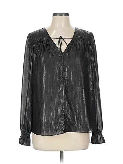 Pre-owned Current Air Long Sleeve Blouse In Black