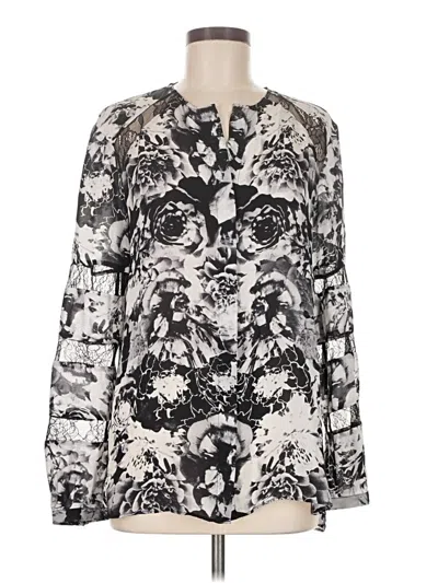 Pre-owned Current Air Long Sleeve Blouse In Black
