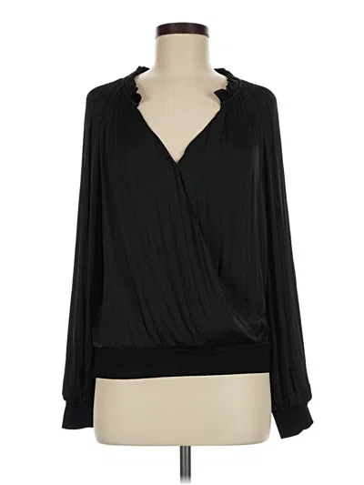Pre-owned Current Air Long Sleeve Blouse In Black