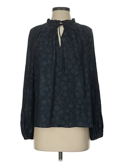 Pre-owned Current Air Long Sleeve Blouse In Black