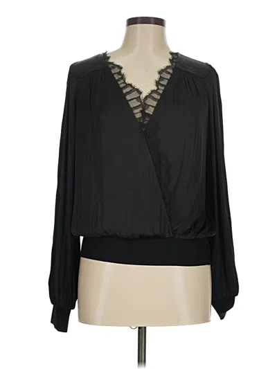 Pre-owned Current Air Long Sleeve Blouse In Black