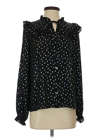 Pre-owned Current Air Long Sleeve Blouse In Black