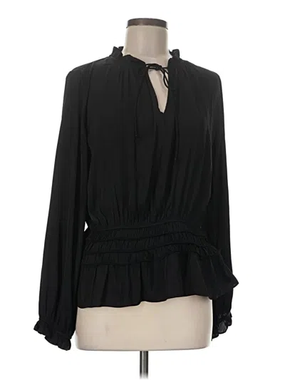 Pre-owned Current Air Long Sleeve Blouse In Black