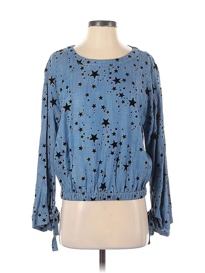 Pre-owned Current Air Long Sleeve Blouse In Blue