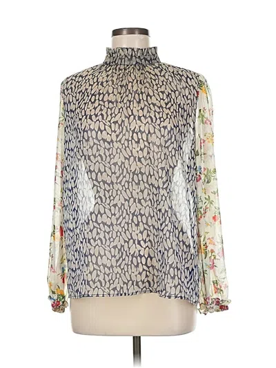 Pre-owned Current Air Long Sleeve Blouse In Blue