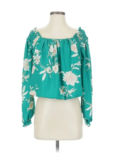 Pre-owned Current Air Long Sleeve Blouse In Blue