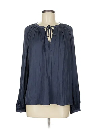 Pre-owned Current Air Long Sleeve Blouse In Blue