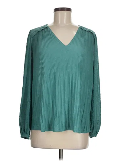 Pre-owned Current Air Long Sleeve Blouse In Blue