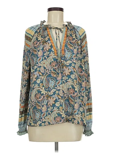 Pre-owned Current Air Long Sleeve Blouse In Blue