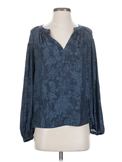 Pre-owned Current Air Long Sleeve Blouse In Blue