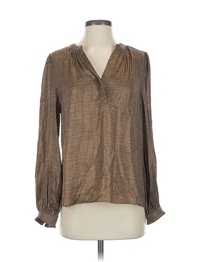 Pre-owned Current Air Long Sleeve Blouse In Brown