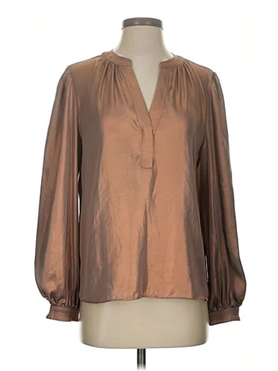 Pre-owned Current Air Long Sleeve Blouse In Brown