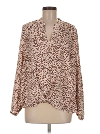 Pre-owned Current Air Long Sleeve Blouse In Brown